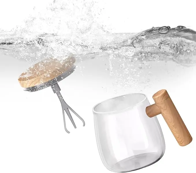 Self Stirring Mug Electric Glass Mixing Cup with Handle & Lid Self Stirring Coffee Mug High Speed Automatic Stirring Cup