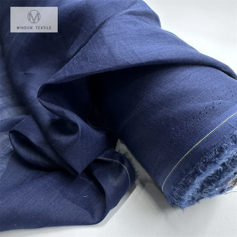 Mindun Hot Sale 100% Pure Ramie Yarn Dyed Fabric for Casual Shirt