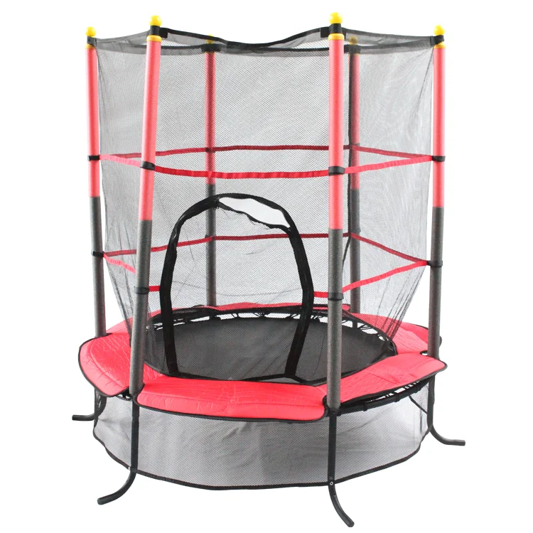 
4.5FT OEM Kids Children Trampoline With Protective Net Jumping Bed Trampoline Indoor 