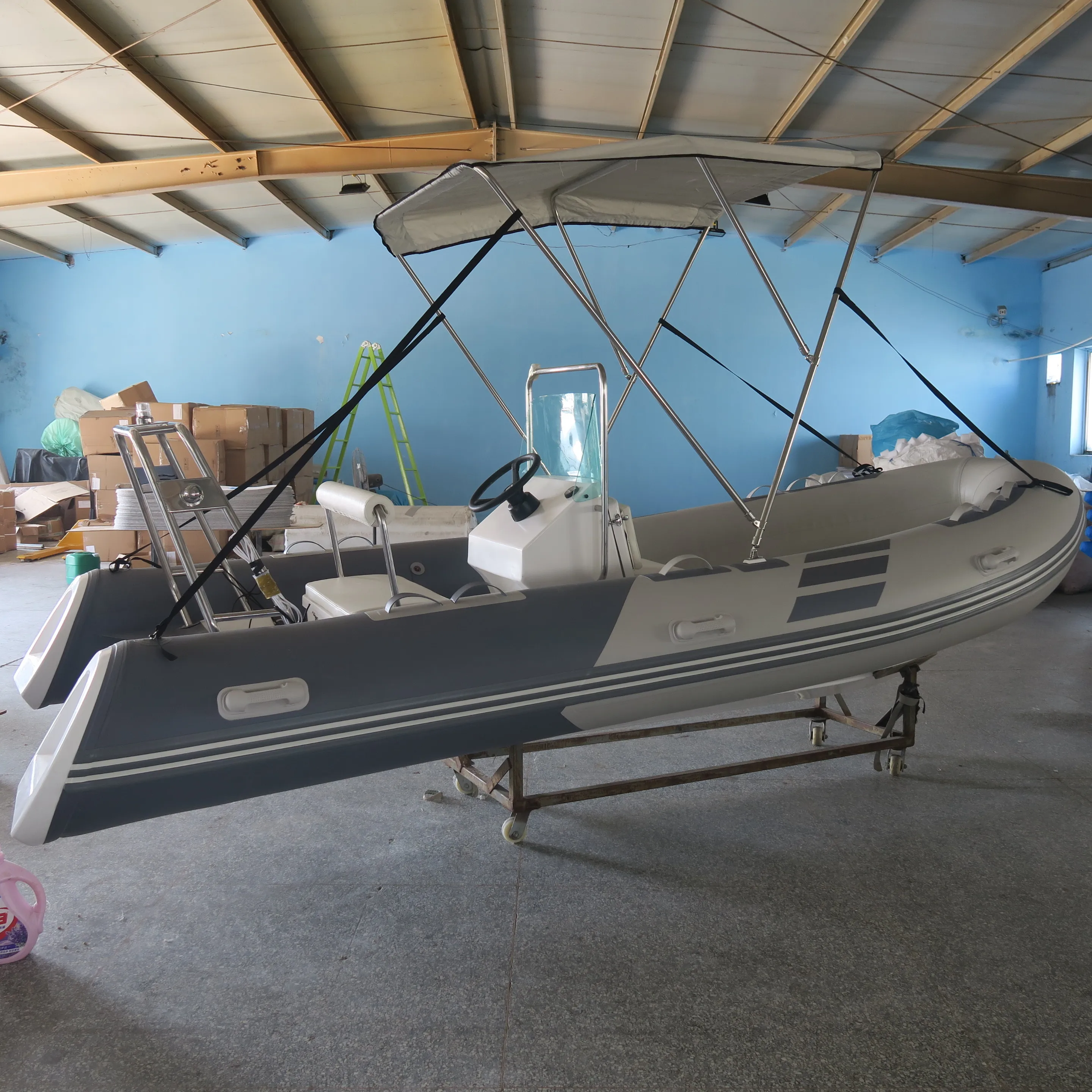 2024 The  cheap luxury boat yacht fiberglass RIB-470 center console boat