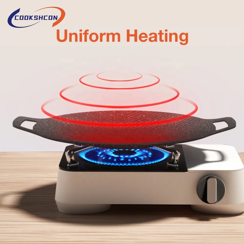 Best sale Korea Stone Bbq Pan Cookshcon Indoor Outdoor Nonstick Coating Round Griddle, Aluminium BBQ Grill Pan, OEM/ODM