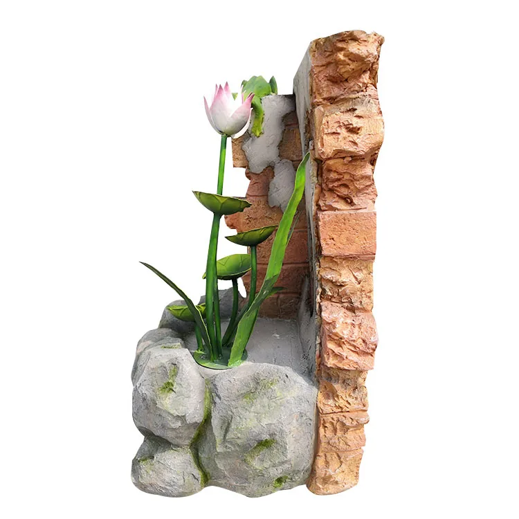 Metal Lotus Shape Mini-water-fountains Enchanted Garden Modern Water Fountain