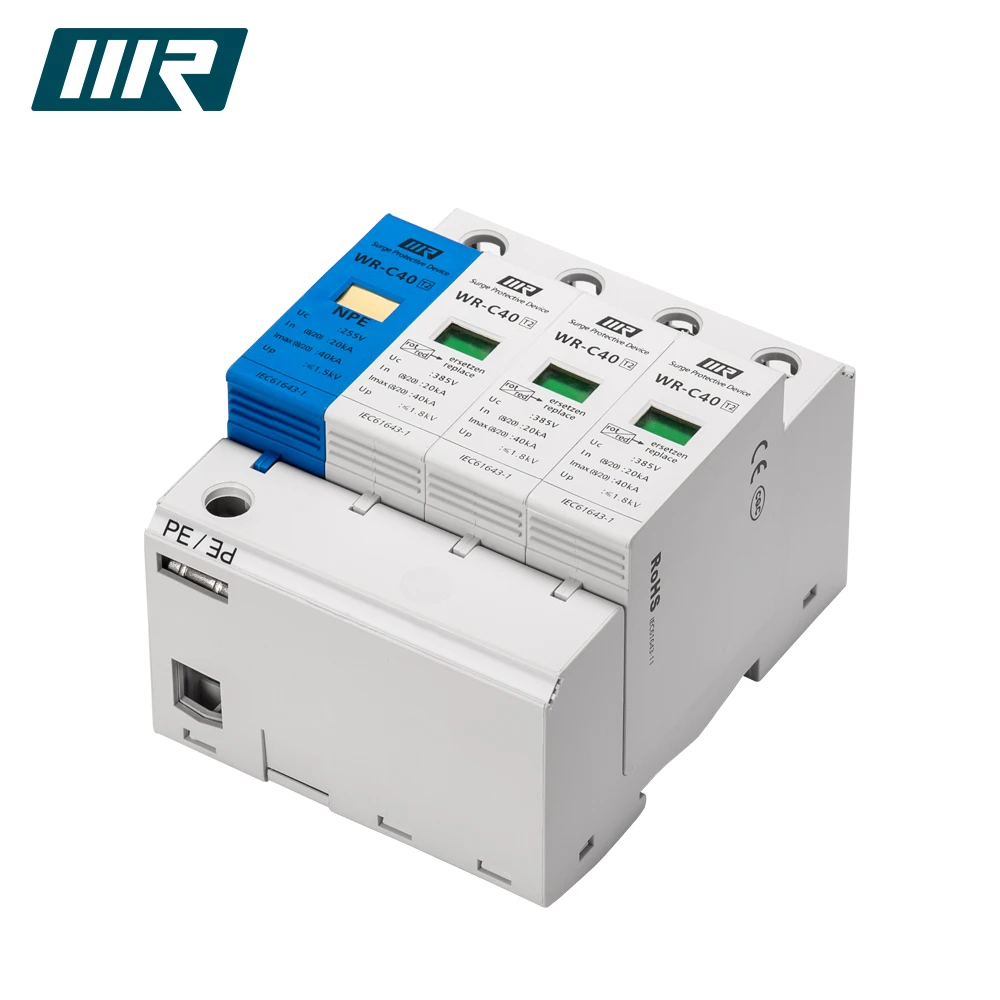 WR-C40 20-40kA Lightning Arrester Electrical Surge Voltage Protector