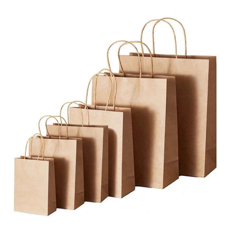 
[IN-STOCK]HYP02 Wholesale Cheap Price Kraft Shopping Gift Paper Bag For Packaging With Handle 