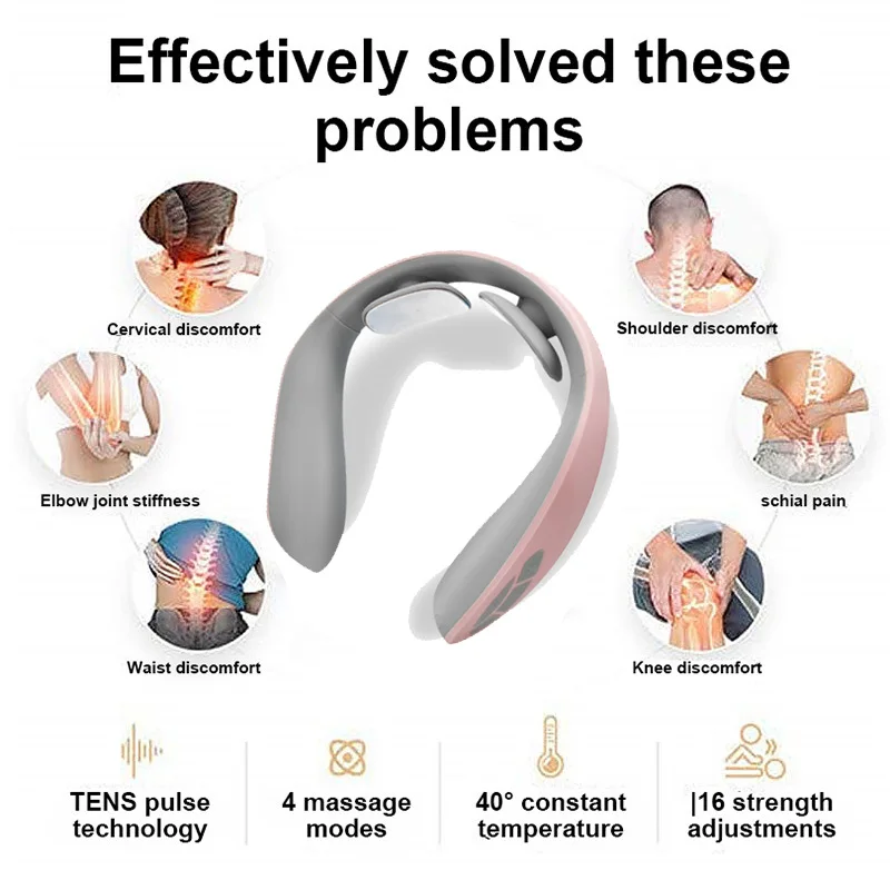 Portable 4 modes Mini Cervical Intelligent Shiatsu Massage Neck Massager Wireless Remote Control Smart Electric Neck Massager