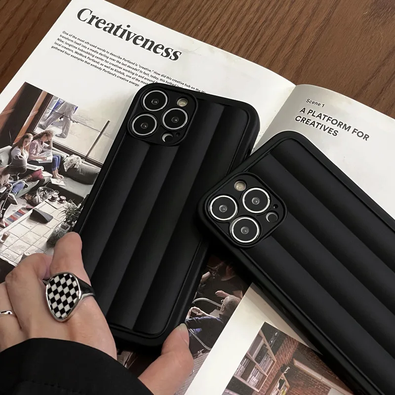 New Products The Pure Cool Black Roman Column Street Fashion Cell Phone Case For iPhone X XS XS Max 11 12 13 Pro Max