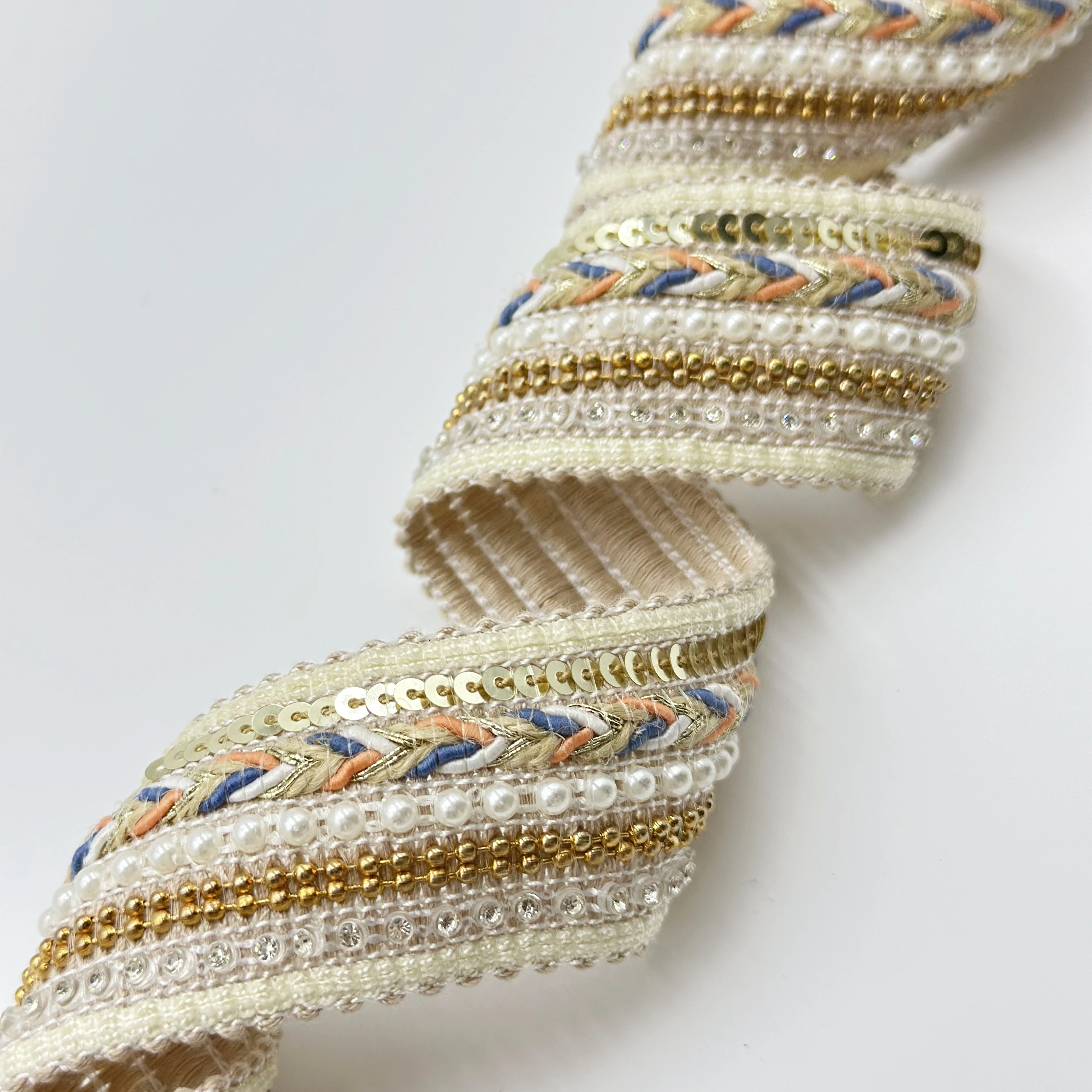 Leather Braided decorative Ribbon Trimming For Apparel sequins Gimp Trim For Fashion pu Leather Braided For Accessories