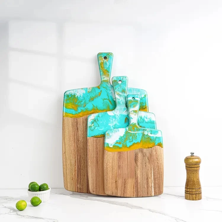 Beautiful Design Wooden Charcuterie Serving Board Wood and Resin Cutting Board