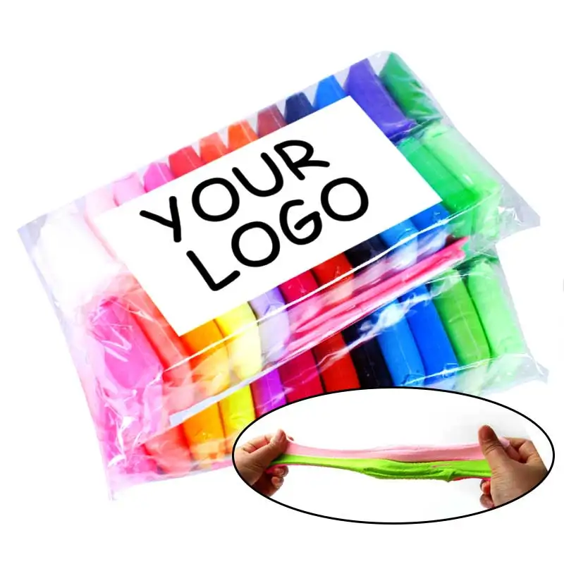 Custom LOGO 24 Color Modeling Super Light Air Dry Polymer Clay Plasticine DIY Educational Soft Clay Set with Tools