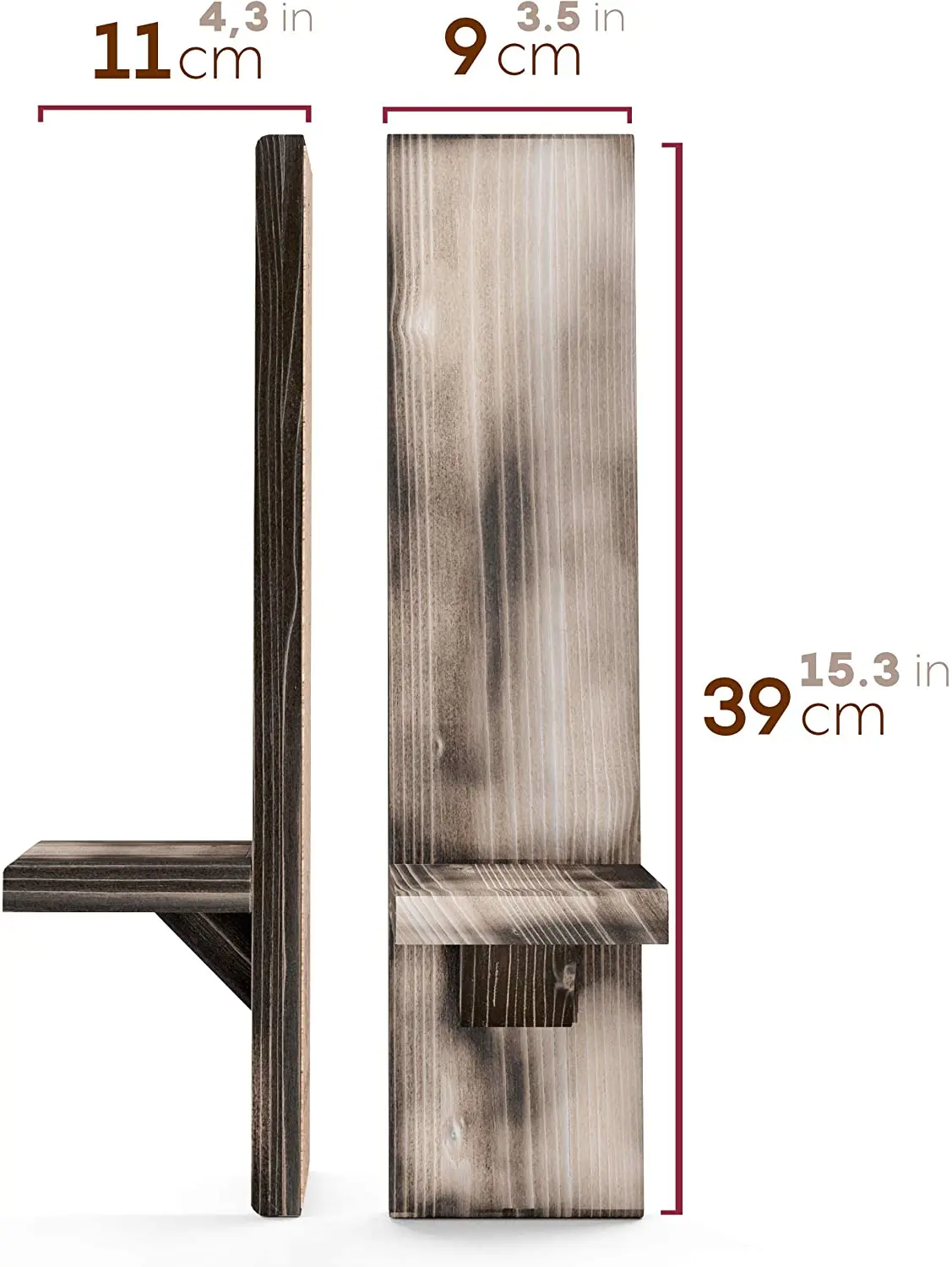 Wallmounted Rustic Pillar Candle Sconce  Wooden Candle Holders