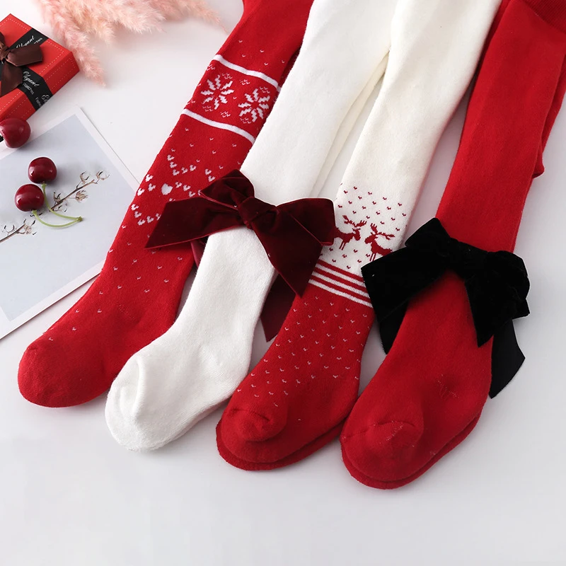 Autumn and winter thickened Christmas children tights funky scrunch socks