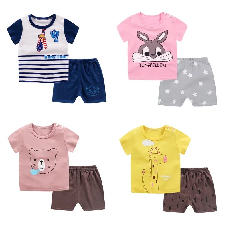 
Wholesale Baby Boys Sets Summer Clothes Sets Short Sleeve T-shirt+Short Pants Cotton Sports Suits Cartoon 