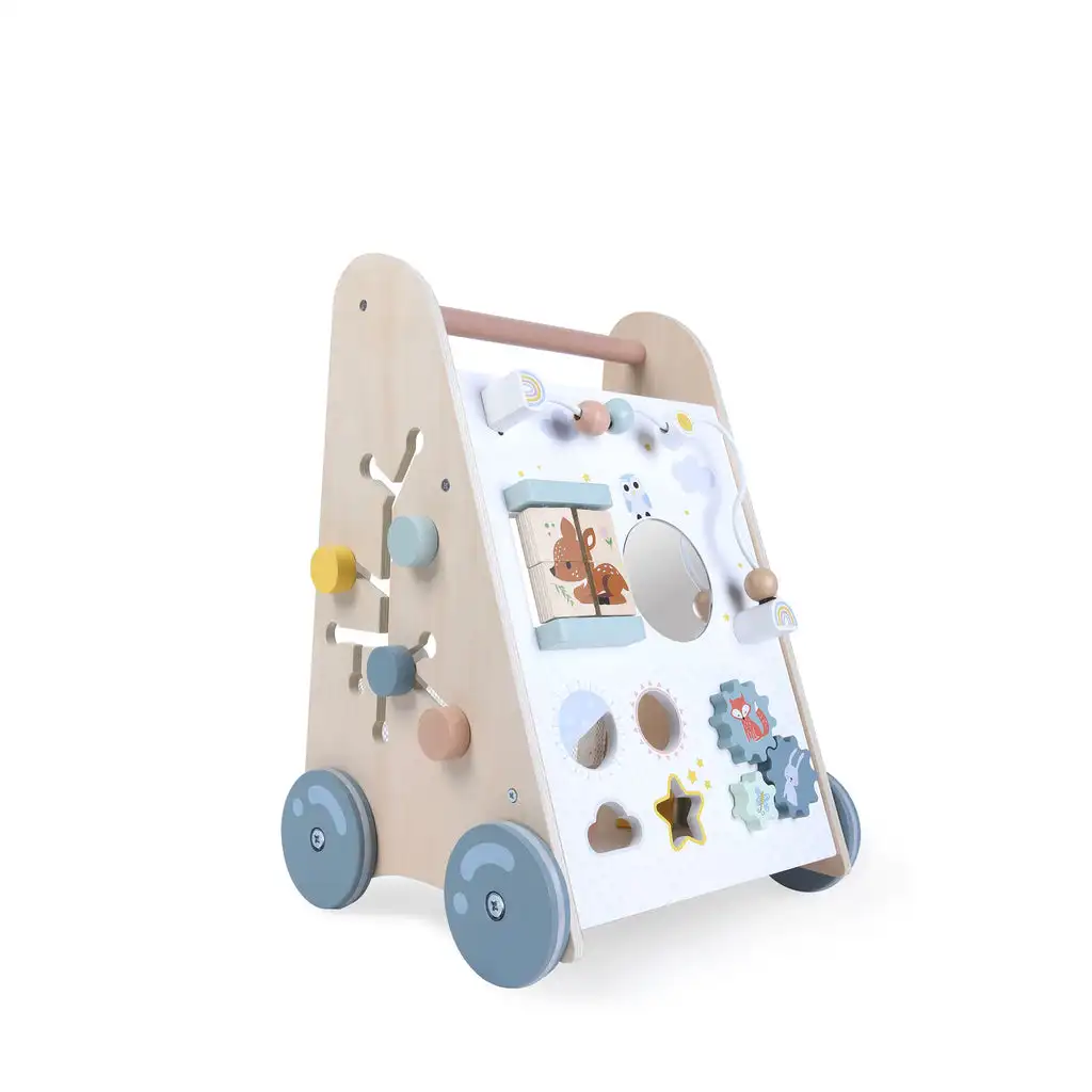 Wholesale Educational Push Cart Toy Safety Wooden Baby Walker 2023 With Blocks Learning Walker toy