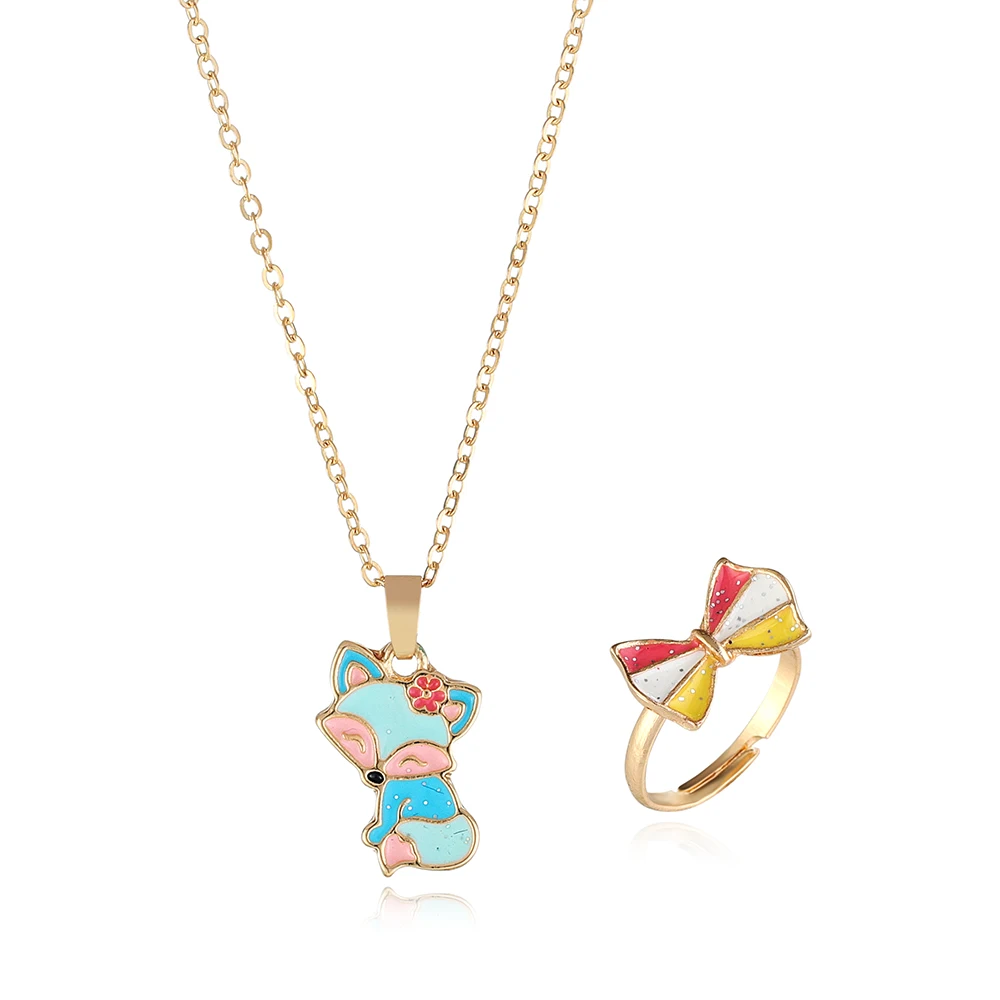  Fashion zinc alloy enameled fox kids costume jewelry