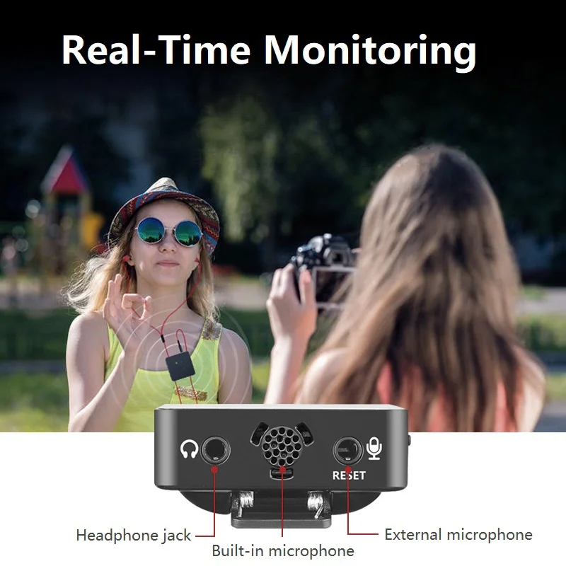 Mcoplus 2.4G Wireless Microphone Lavalier Mic for Smartphone Phone DSLR Camera DV Youtobe Tiktok Vlog Recording