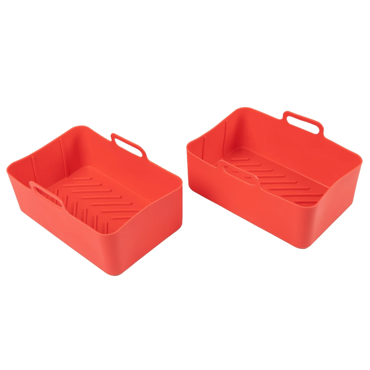 Food safe air fryer square reusable silicone pot basket liner set easy cleaning silicone baking pan for air fryer
