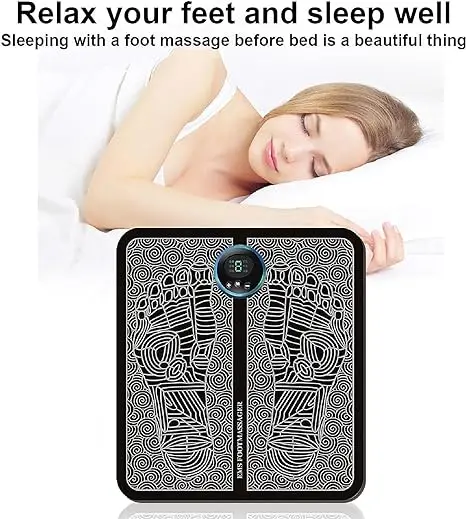 Foldable Intelligent Tens Stimulator massage Pad Feet Leg Vibrator Mat Ems Foot Massager With 8 mode and 19 gears