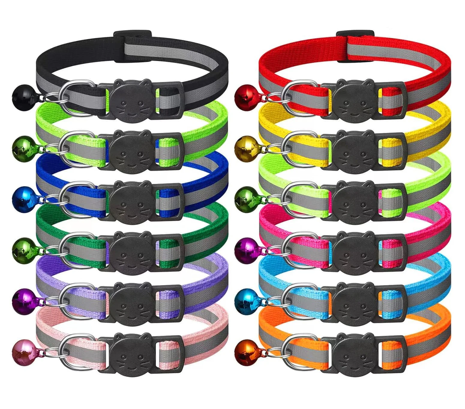 Wholesale Reflective Collars for Cat Collar With Bell Adjustable Necklace Cat Puppy kitten Collar Dropshipping