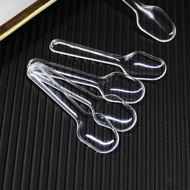 Custom Party Mini Flat Disposable PS Plastic Tasting Serving Yogurt Jelly Ice Cream Spoons