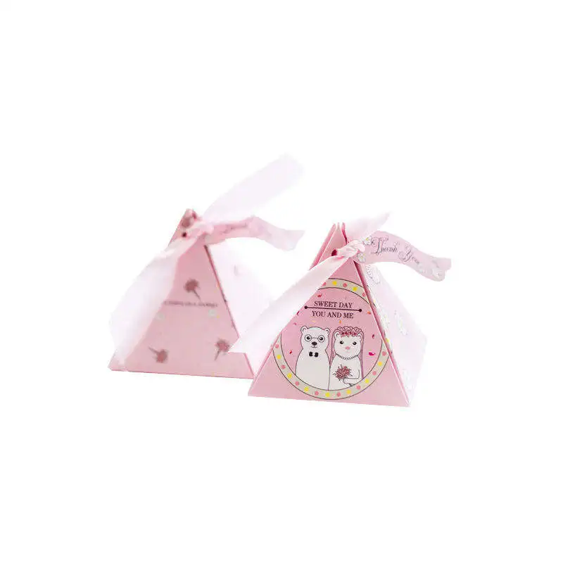 custom logo pyramid wedding candy gift box manufacturers