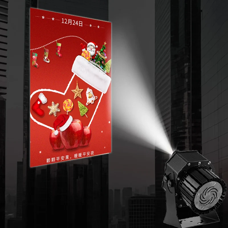QX 200W HD&Bright Commercial Advertising Light Water Wave Effect Logo Gobo Projection Lamp Outdoor LED Projector