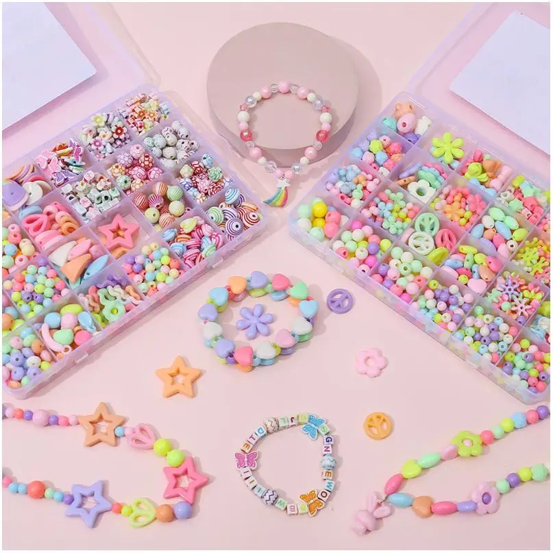 DIY Acrylic Color Jewelry Accessories jewelry making kit flower pendant For necklace and bracelet making bead Crochet Charme