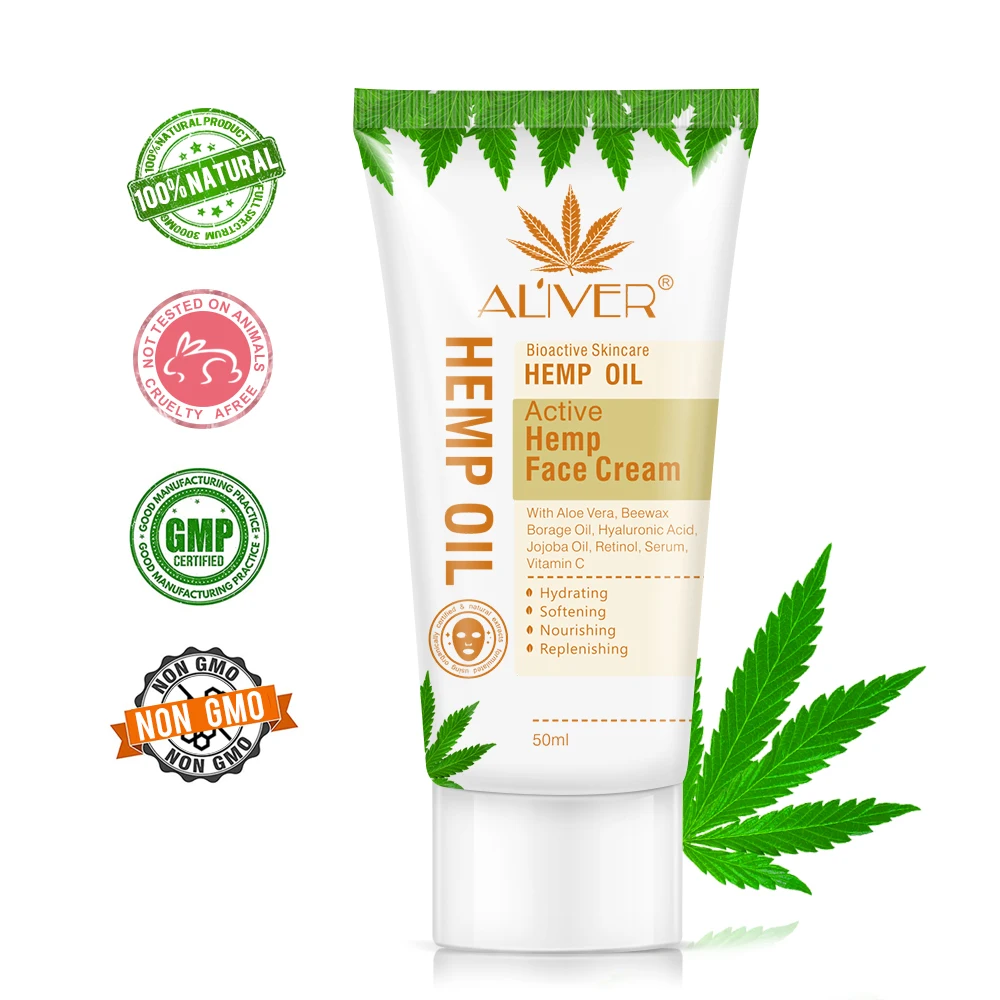 Aliver Bio-Active SKin Care Hemp Oil Hydrating Softening Nourishing Replenishing Active Hemp Face Cream