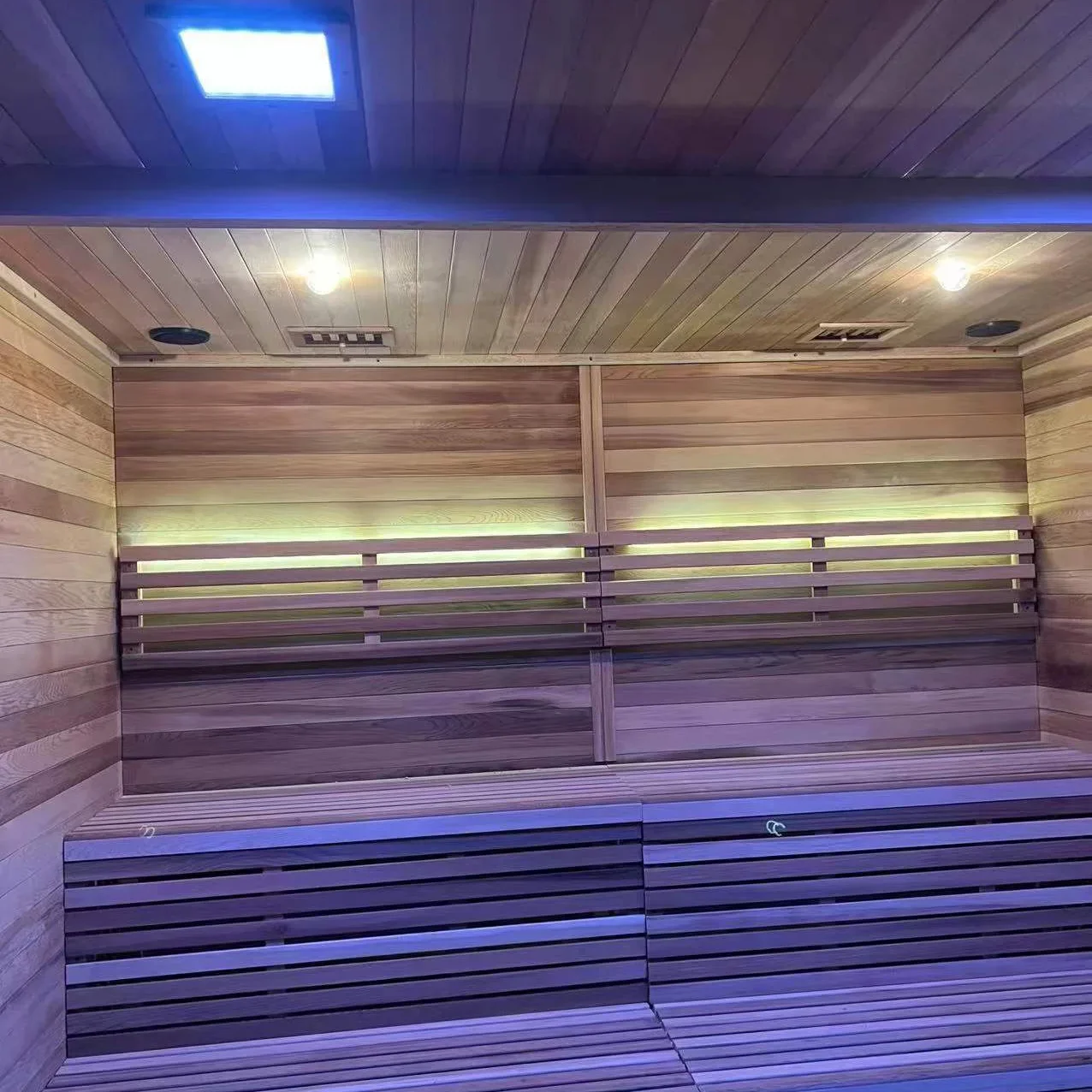 Global Wholesale Steam Wet Outdoor Home Use Wooden Sauna Room Big Size with Double Seat