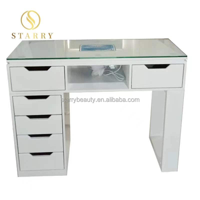 15 дней производства роскошный белый современный Маникюрный Стол для маникюрного салона с пылесборником