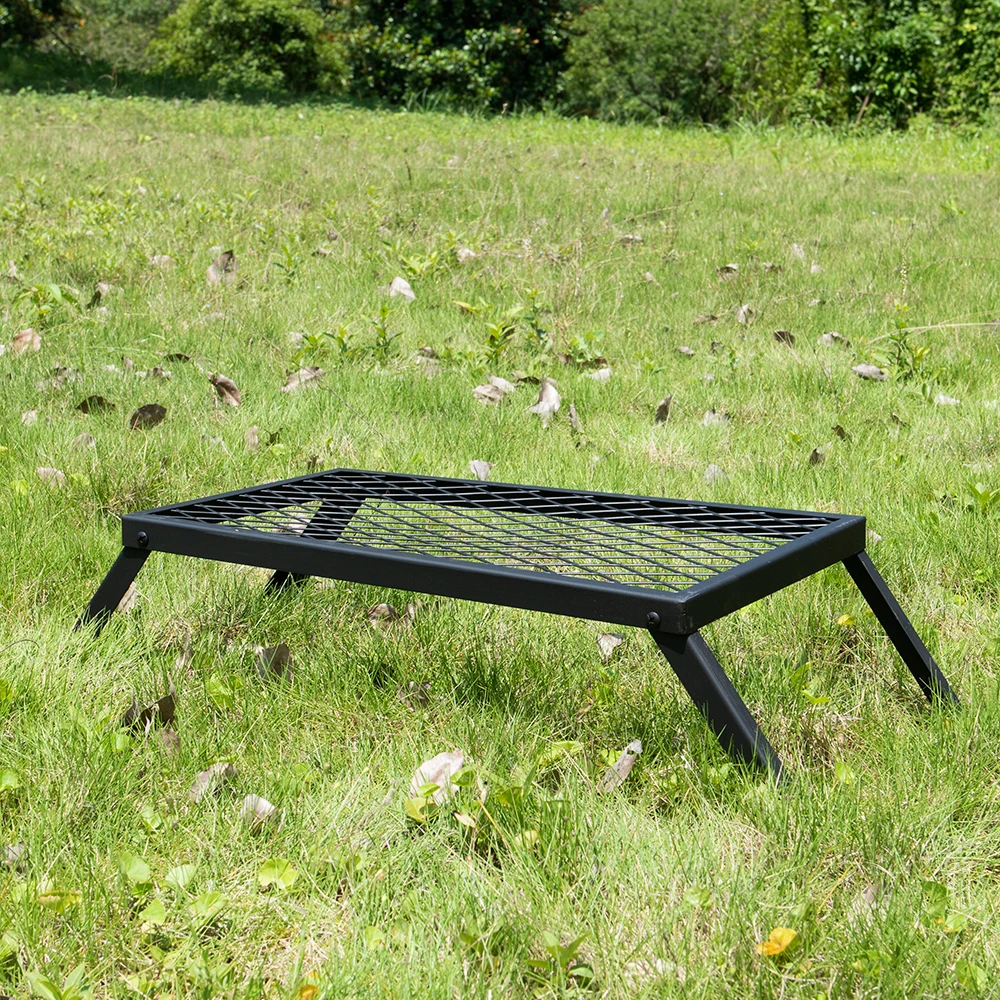 Folding Campfire Grill with Legs Carrying Bag Grate Barbeque Grill, Heavy Duty Portable Camping Grill for Fireplaces