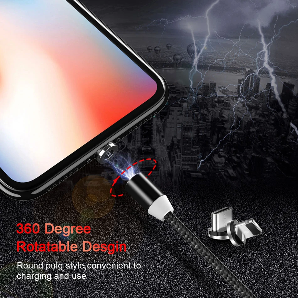 1 м Магнитный зарядный кабель Micro USB для 11 Pro Max XR магнитное зарядное устройство Type C светодиодный провод шнур