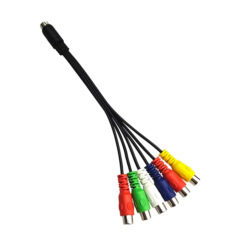 Big Din to 6 RCA Female Audio Cable For DVD Shield  Extension AV Cable