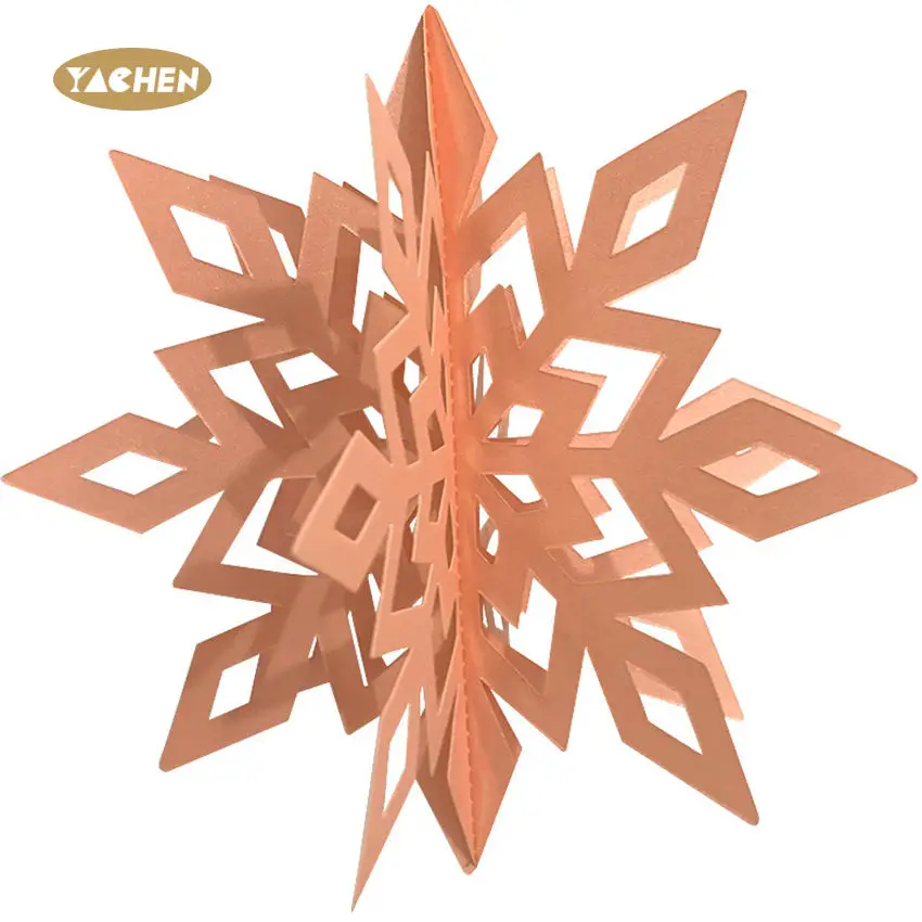 YACHEN Wholesale 6pcs Hanging 3D Paper Snowflakes for Christmas Birthday Winter Party Decorations Supplies