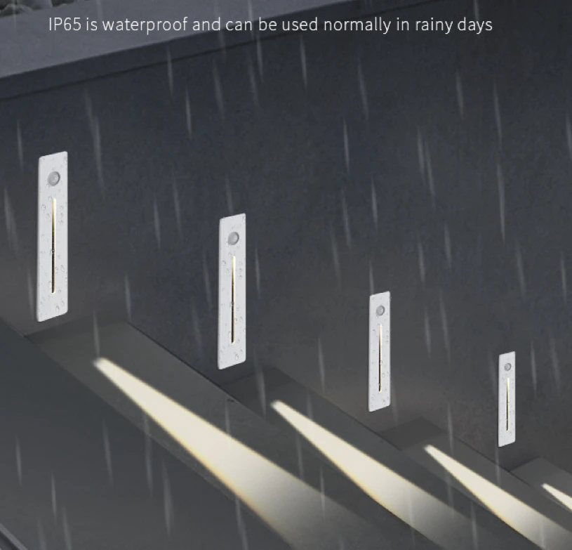 3w Indoor and Outdoor Light Sensing Embedded Led Wall Lamp Foot Lamp Aluminum Corner Lamp Outdoor Corridor Stair Step Light