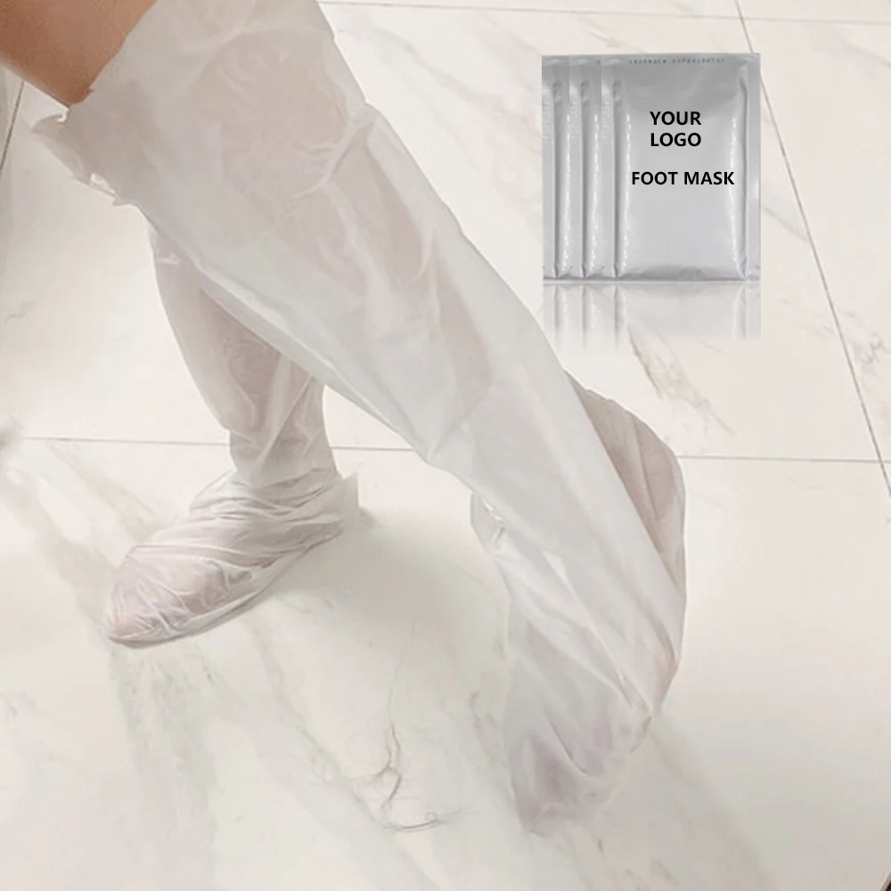 Vegan Spa Long Size Hydrating Foot Care Sheet Whitening Sock Custom Moisturizing Foot Sheet Mask OEM