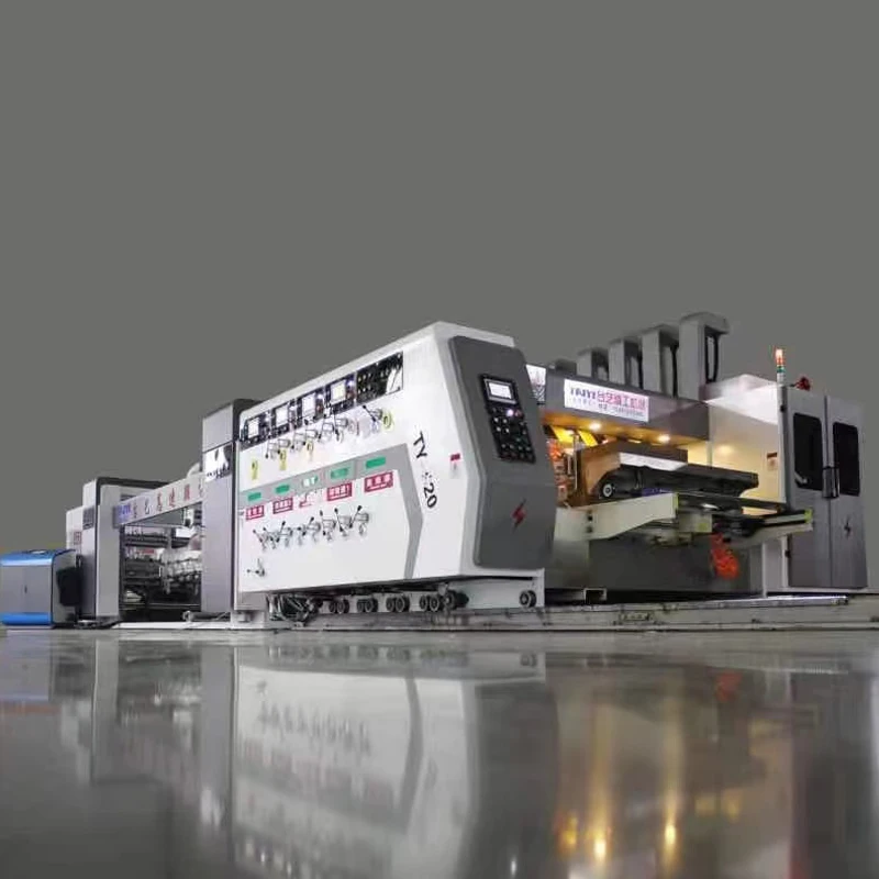 High speed lead edge feeder printing die cutting slotter carton box folder gluer machine with bundle