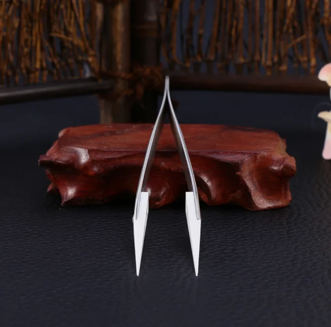 Ceramic Heat Resistant Tweezers Durable Stainless Steel Non Conductive Ceramic Pointed Tip Forceps DIY Tools Hand Tool