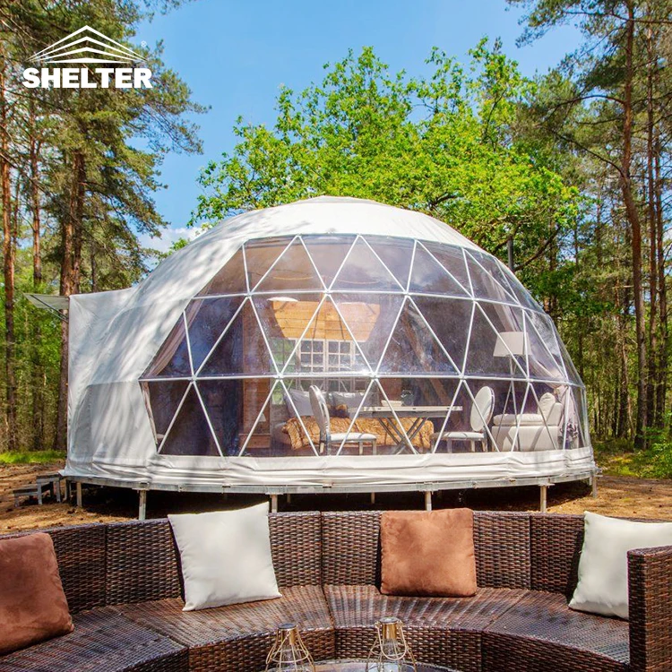 Outdoor 4 Seasons Crystal Large Big Insulated Luxury Garden Camping Glamping Geo eco Domo Geometric Geodome Igloo Dome Tent