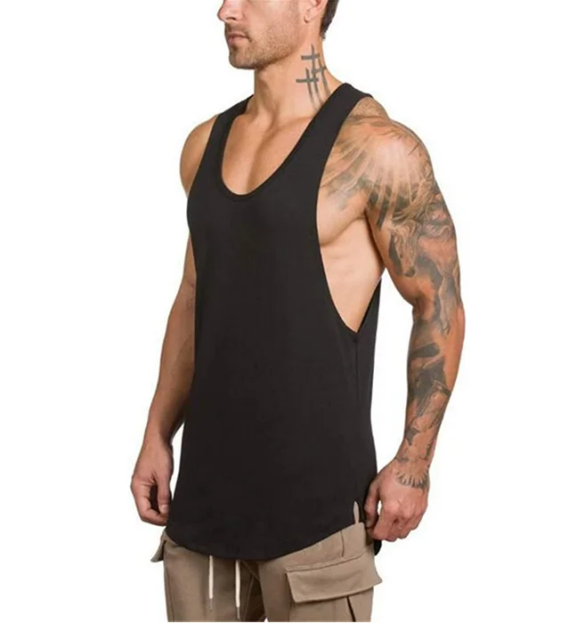 
Майка мужская хлопковая без рукавов, Удобная майка для фитнеса и бодибилдинга, тренировок в зале, размер US/EU 