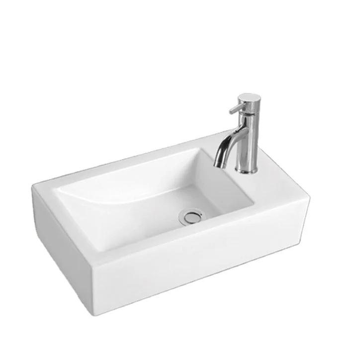 Lowest price products Rectangular shaped Small ceramic wall-hung art bathroom wash basin ceramic