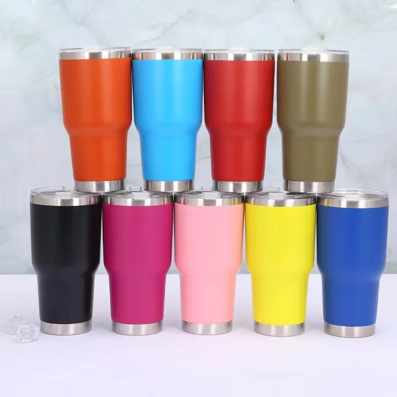 2023 Best Selling Custom Eco Auto Travel Mug Double Wall Vacuum Insulated Thermal Stainless Steel Gift White Sport Metal OEM