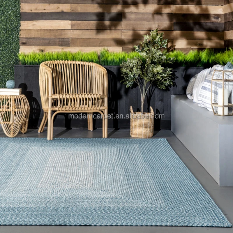 PP braided outdoor rugs polypropylene waterproof patio outdoor furniture rugs carpet floor mats