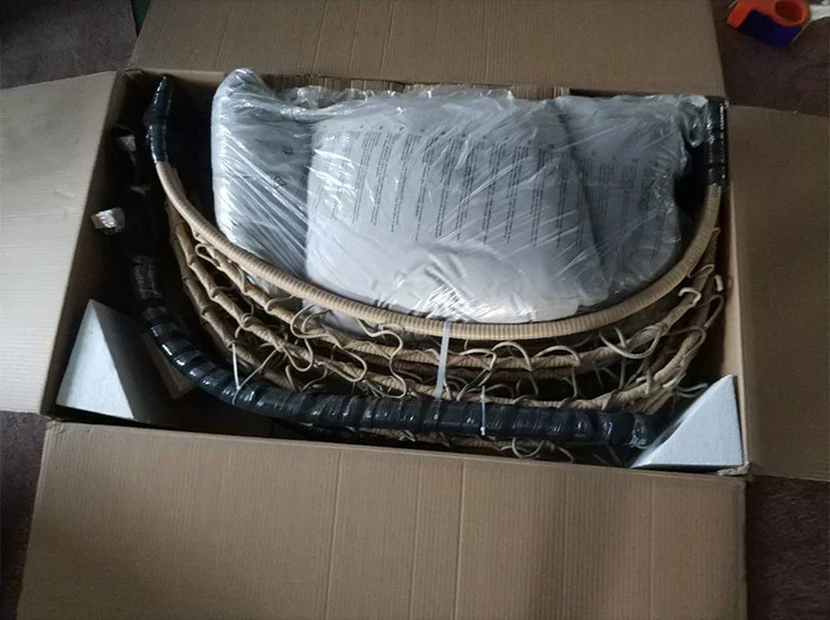 HWQQ-05 Good quality cheap customized colorful outdoor patio rattan metal rocking swing chair for adults