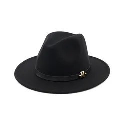 Chic M Felt Panama Hat Wool Wide Brim Fedora Trilby Hats For Women Men