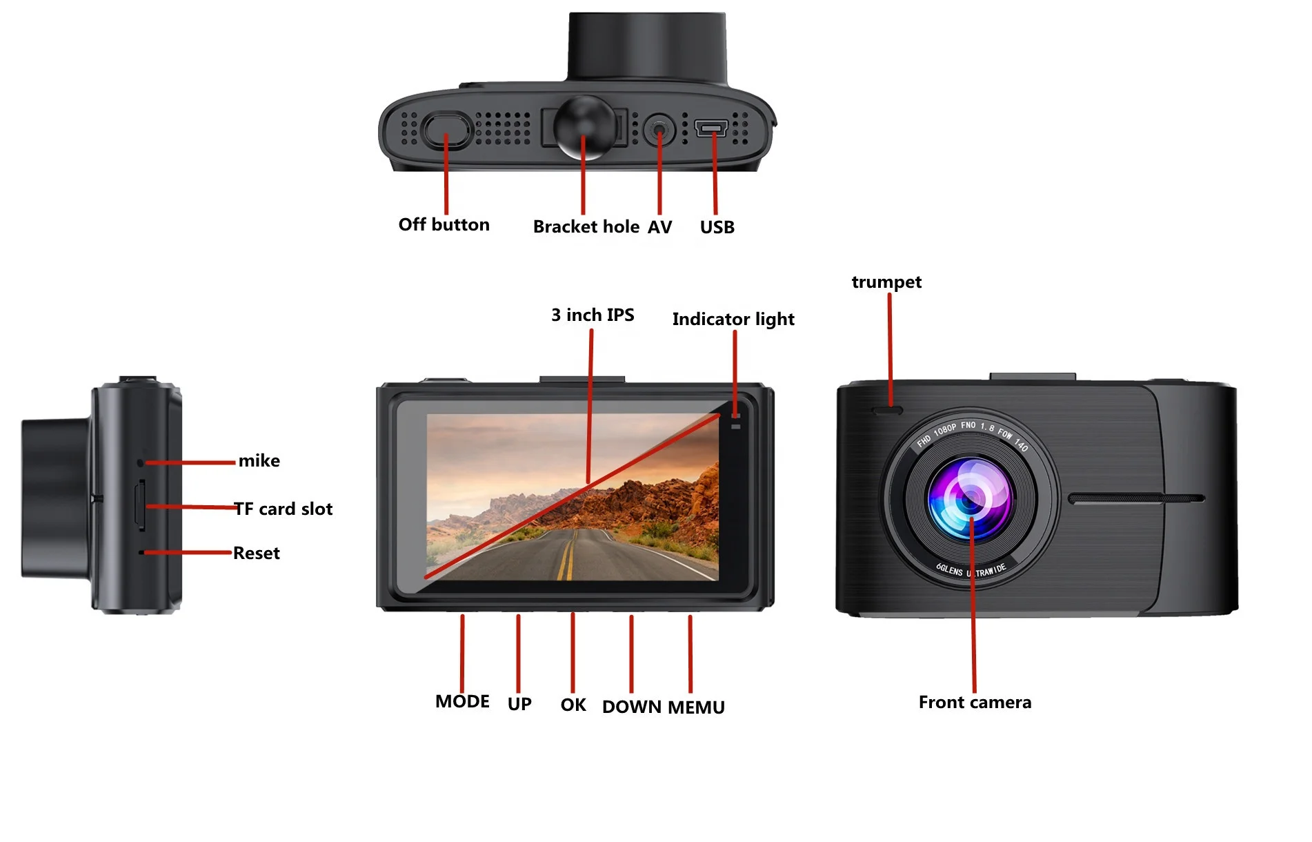 Relee 2CH 4K Dash Cam 2160P GPS Wifi Car DVR Camera Ultra HD Auto Parking Monitor Night Vison 170 FOV Driving Recorder