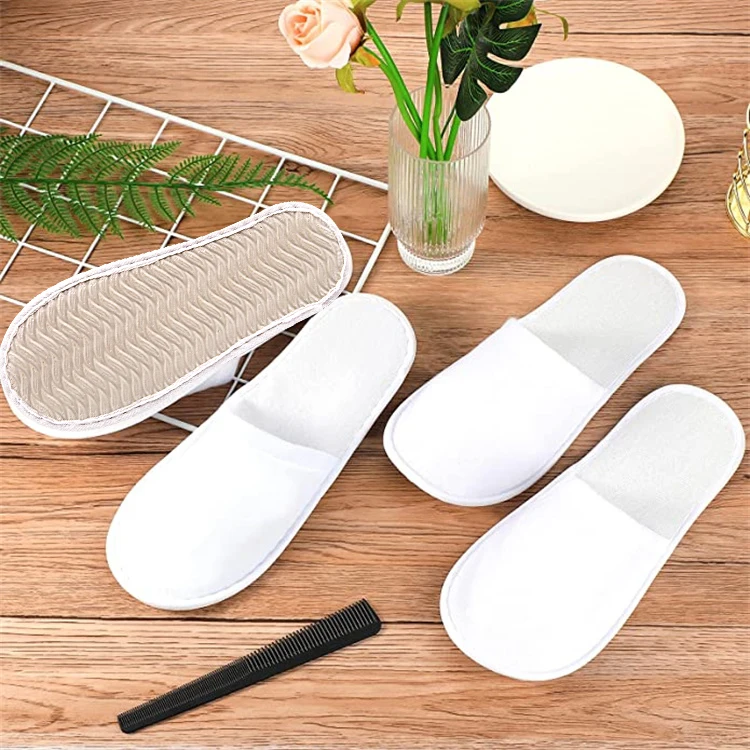 UG Low Price Wholesale Spot Without Logo Disposable Hotel Slippers Brushed Non-slip Indoor Guest Supplies Slippers