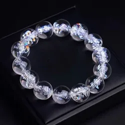 Natural Stone Beads Himalayan white crystal bracelet exploding crystal white crystal transparent for women