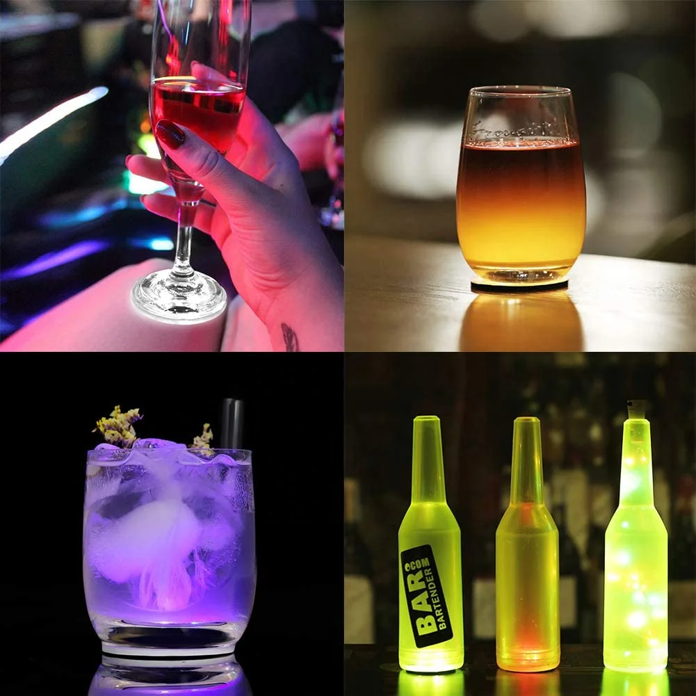 LED Coasters Light UP Coasters LED Bottle Lights Bottle  LED Bar Coaster Bottle Light Sticker For Party Wedding LED sticker