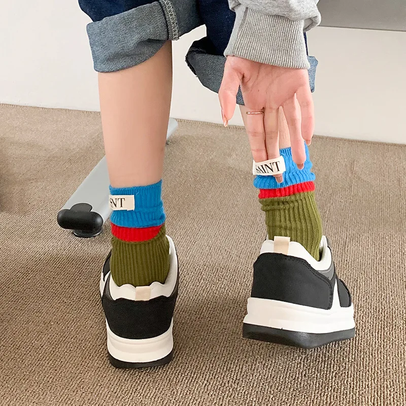 Fashion Skate Patchwork Socks Slouch Personality Street Women Socks