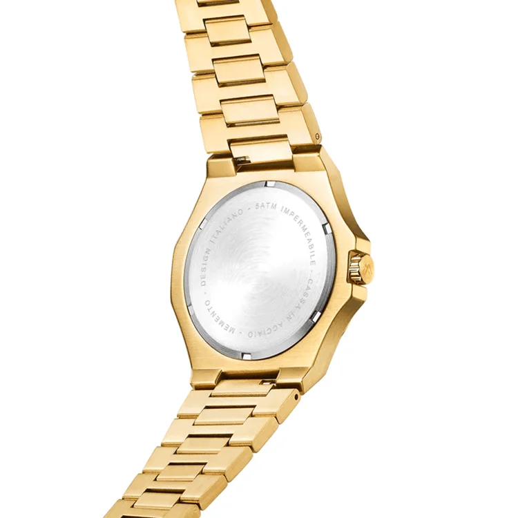 Men watch Custom logo Low MOQ OEM Luxury Minimalist men chronograph 5ATM waterproof stainless steel Gold men watch el reloj